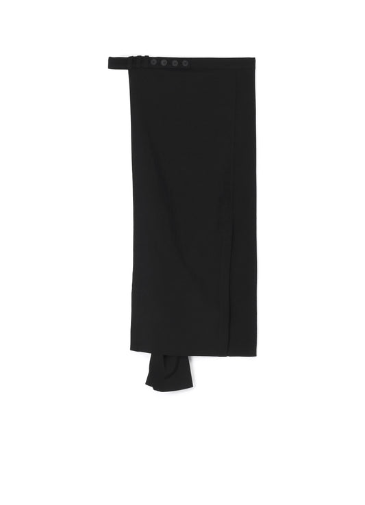 W/RY HARD TWISTED GABARDINE U-TIED HEM WRAP SKIRT