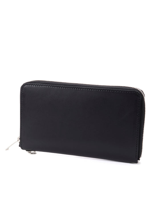 UNFINISHED LEATHER ZIP WALLET L