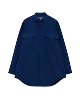 PE/NY SPLIT YARN TAFFETA POCKET DETAIL BLOUSE