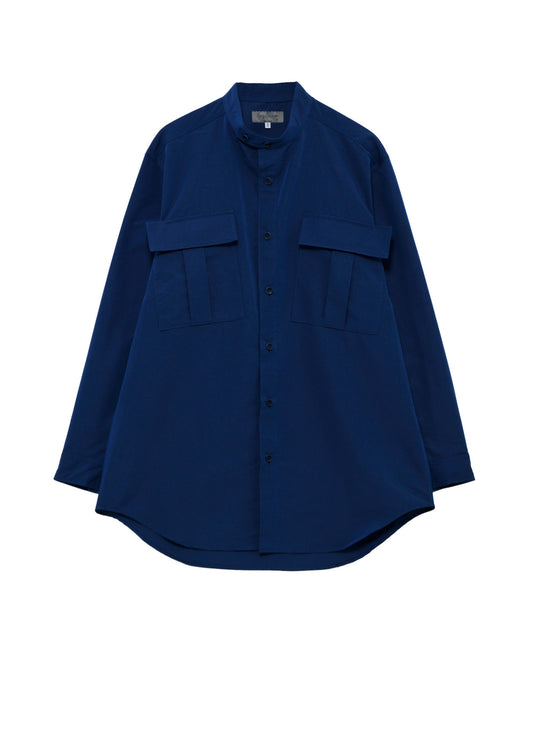 PE/NY SPLIT YARN TAFFETA POCKET DETAIL BLOUSE