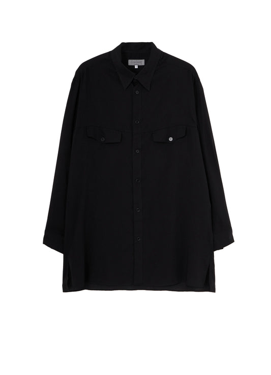 CELLULOSE LAWN CHEST PANEL POCKET BLOUSE