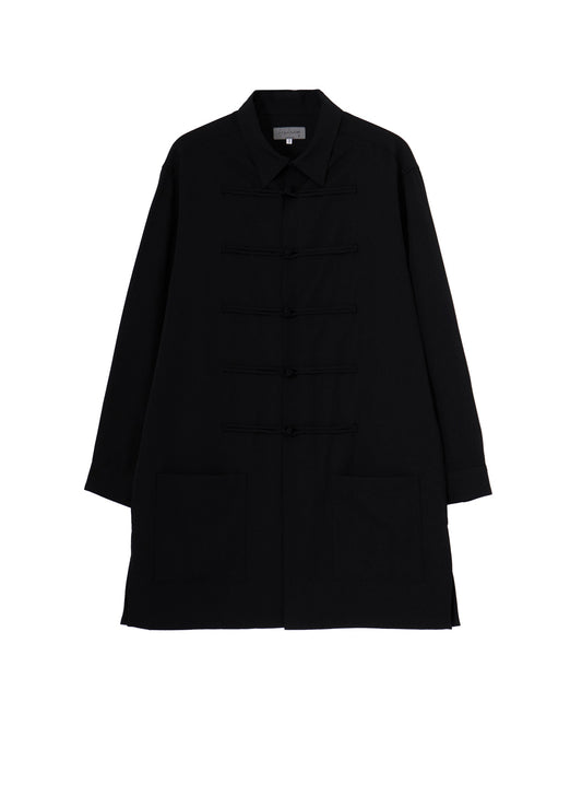 WOOL GABARDINE CHINA BUTTON BLOUSE