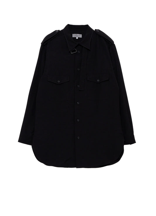 TA SLUB DE CHINE COLLAR TAB BLOUSE