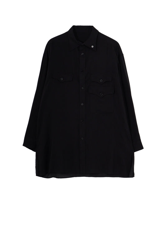 CELLULOSE LAWN 3 FLAP ASYMMETRY BLOUSE