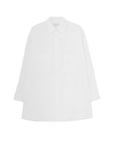 COTTON BROAD PEN POCKET DOUBLE COLLAR BLOUSE