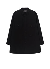 COTTON BROAD PEN POCKET DOUBLE COLLAR BLOUSE