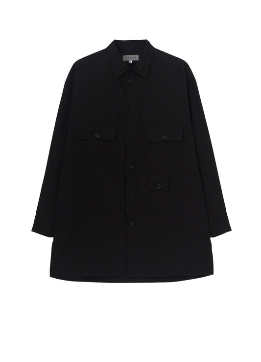 COTTON BROAD PEN POCKET DOUBLE COLLAR BLOUSE