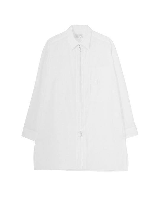 COTTON BROAD FRONT ZIP BROAD BLOUSE