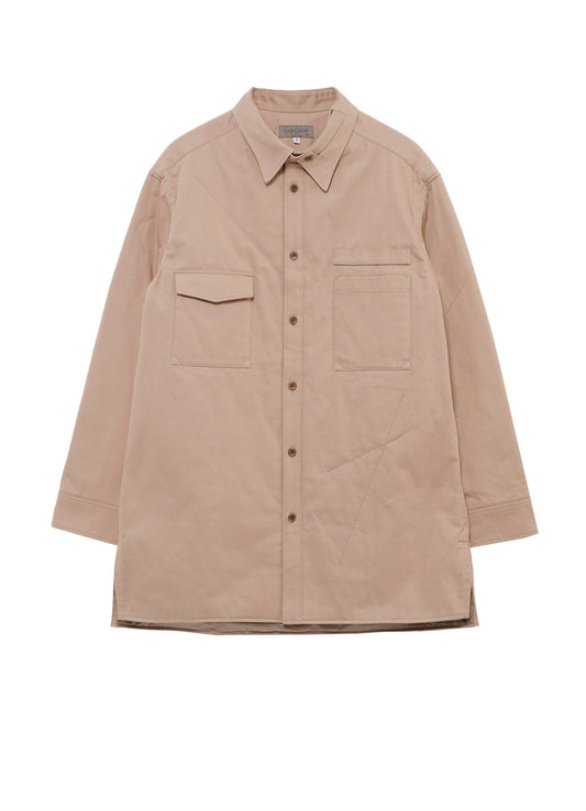 MILITARY BACK SATIN PADDED PANEL COLLAR BELT BLOUSE
