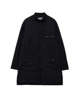 NY SPUN GABARDINE BLACK PADDED ZIP DOT BUTTON BLOUSE