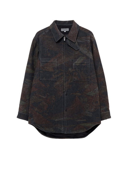 MELTON RUST ZIP SHIRT