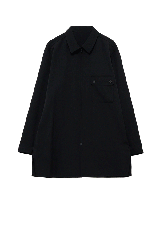 WOOL GABARDINE SKULL-PRINTED DISCHARGE BLOUSE
