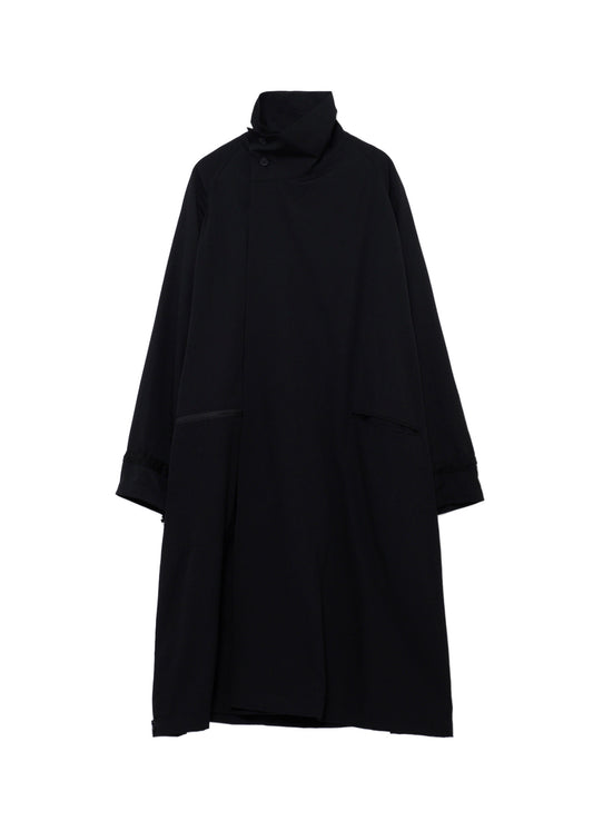 WOOL GABARDINE CROSS SHAPE ZIPPER COAT