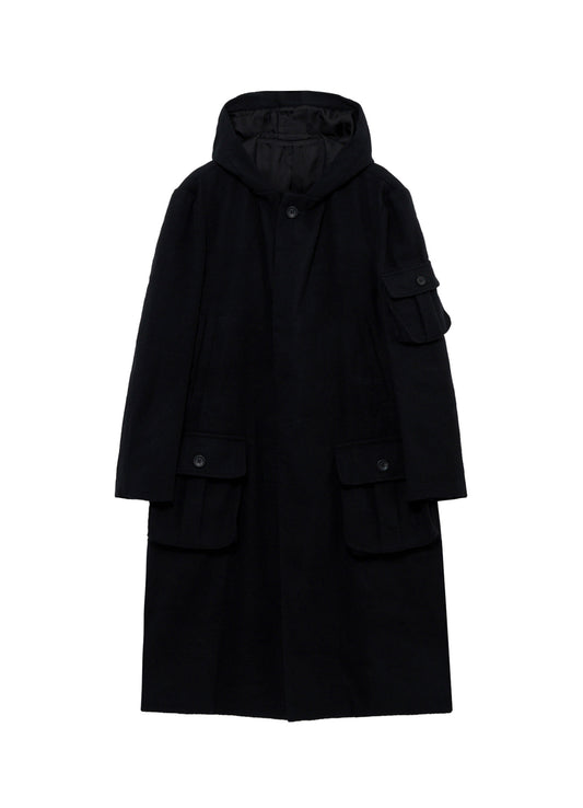 ARMY BLANKET  3 POCKETS HOODED COAT