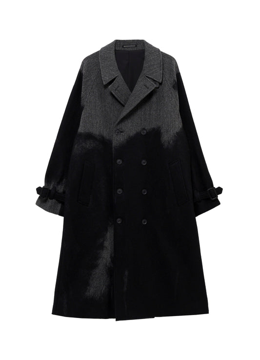 NEEDLE PUNCHED HERRINGBONE RAGLAN DOUBLE COAT