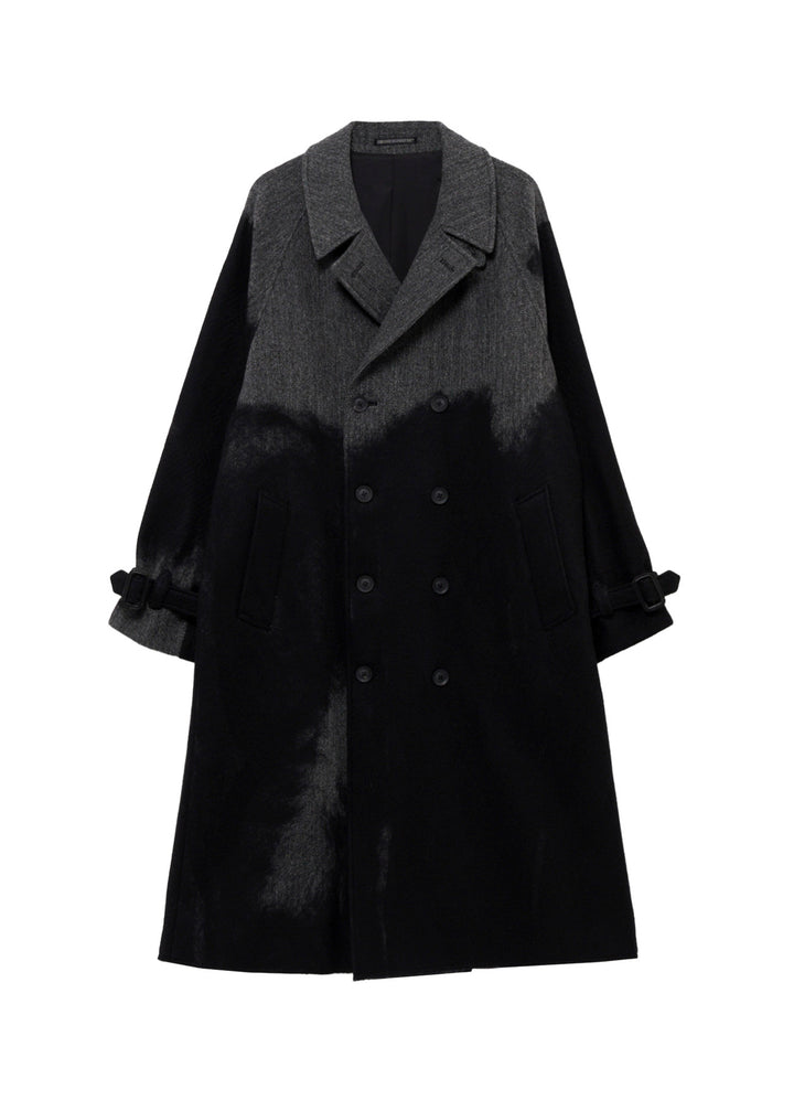 NEEDLE PUNCHED HERRINGBONE RAGLAN DOUBLE COAT
