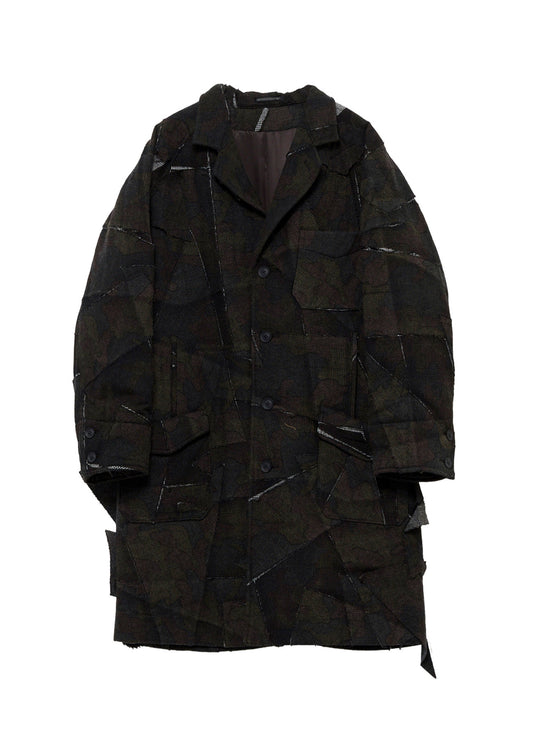 PATCHWORK ARMY CAMOUFLAGE RAGLAN COAT