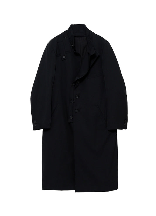 WOOL GABARDINE FRONT DETAIL COAT