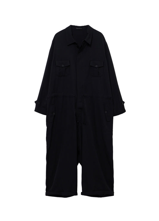 WOOL GABARDINE BUTTON OVERALL