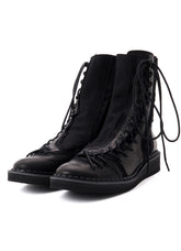 C CANVAS HORSE SIDE LACE-UP BOOTS