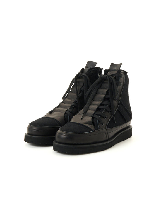 LEATHER MOSSER SMOOTH MILITARY HIGH-TOP SNEAKERS