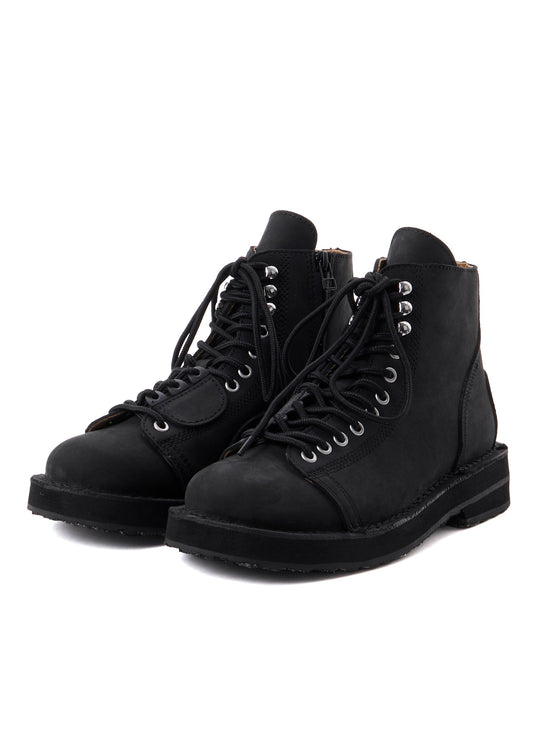 MAT SMOOTH LEATHER ZIP BIKER BOOTS