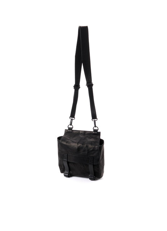 SHRINKED HORSE LEATHER MILITARY SHOULDER POUCH