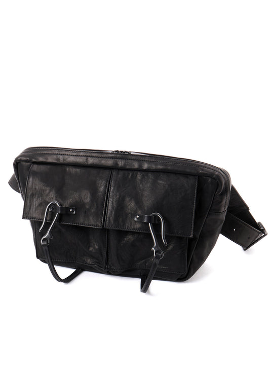 SHRINKED HORSE LEATHER MILITARY BODY BAG