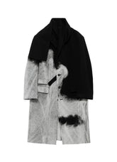 NEEDLE PUNCHED FLANNEL WHITE SCARF JACKET