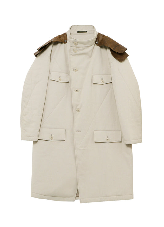 C M WHITE PIGMENT PADDED STAND COLLAR JACKET