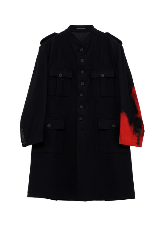 NEEDLE PUNCHED FLANNEL RED MILITARY JACKET