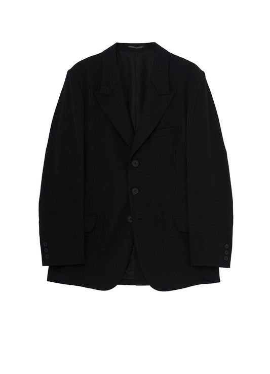 WOOL GABARDINE STITCH LAPEL JACKET