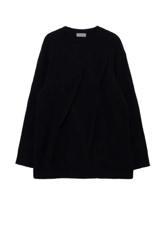 HALF CARDIGAN+TUCK TUCK ROUND NECK PO