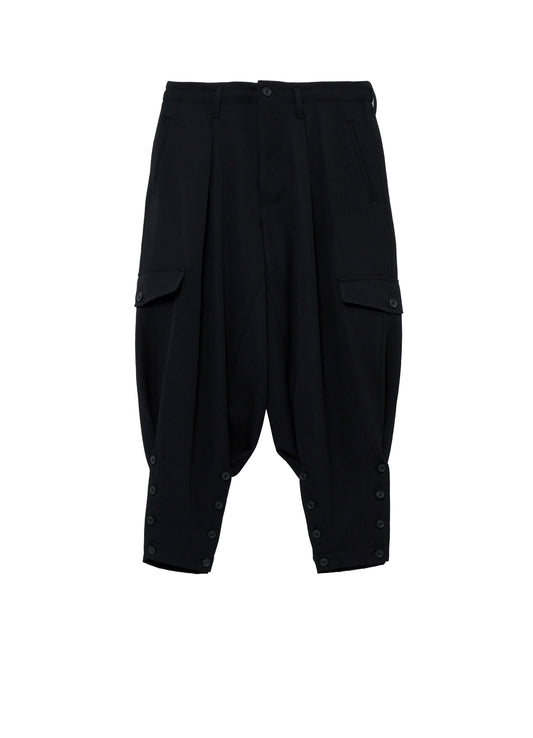 ARMY GABARDINE HEM BUTTON PANTS