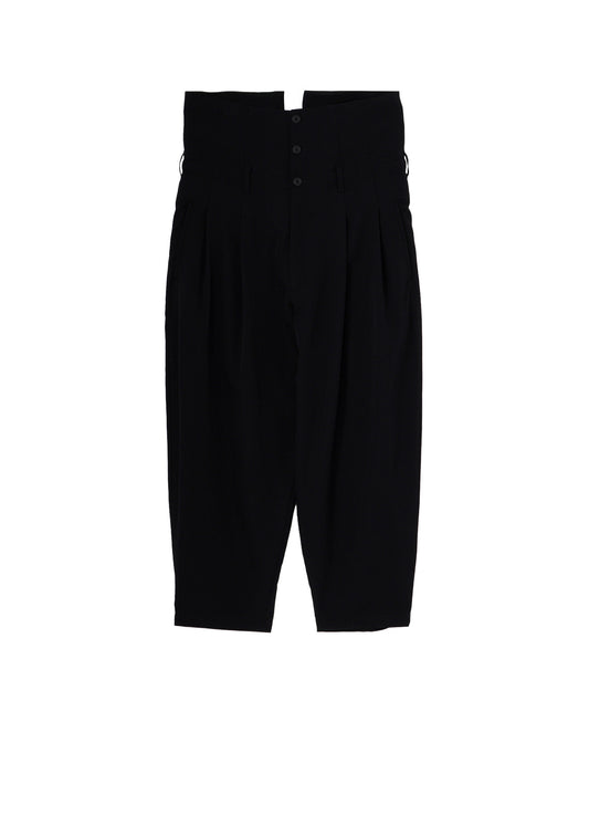 WOOL GABARDINE HIGH WAIST TUCK PANTS