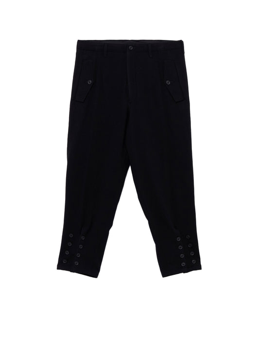 NEEDLE PUNCHED FLANNEL HEM SLIT BUTTON PANTS