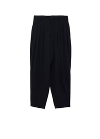 WOOL GABARDINE 16 TUCKS STACKED HEM PANTS