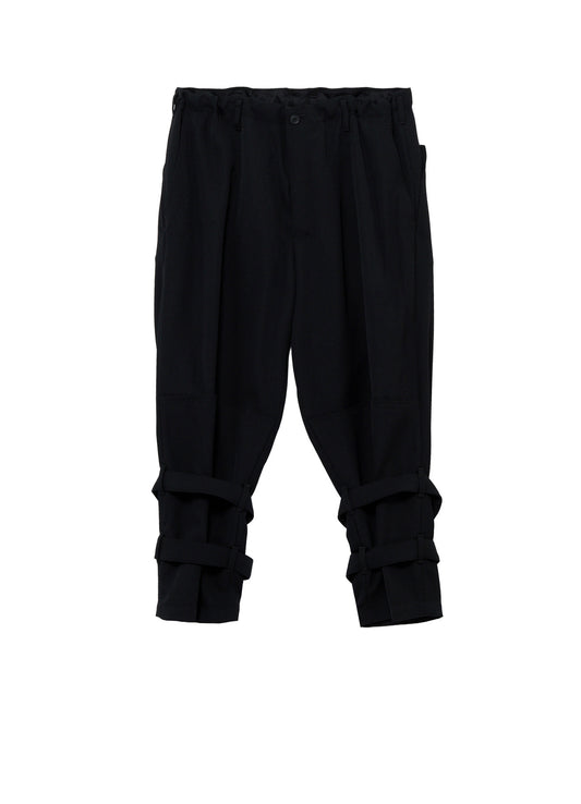 ARMY GABARDINE HEM BELT PANTS