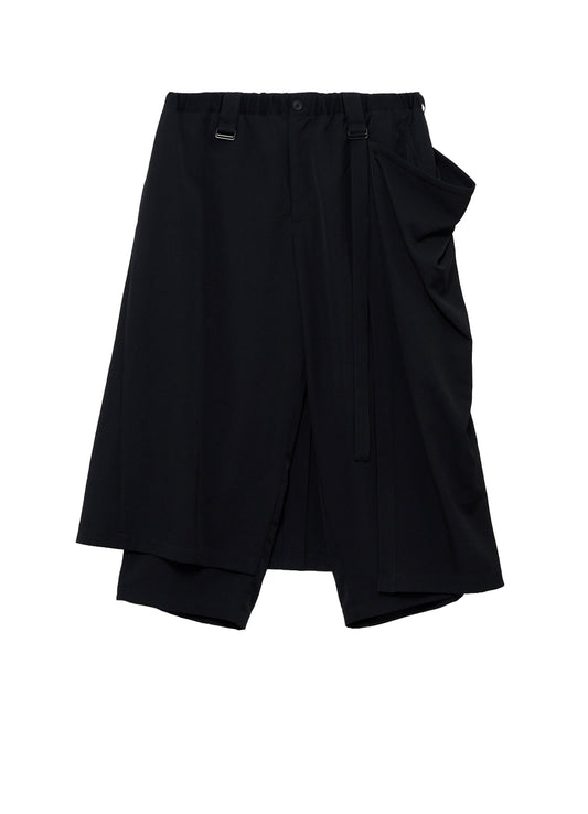 WOOL GABARDINE WRAP PANTS