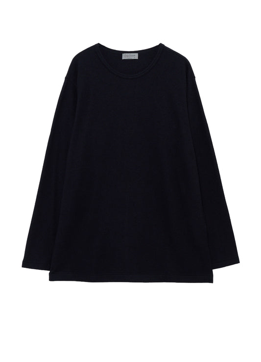 140S WOOL SINGLE JERSEY  ROUND NECK LONG SLV PO