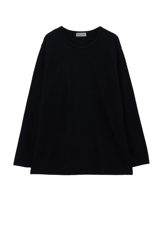 140S WOOL SINGLE JERSEY  ROUND NECK LONG SLV PO