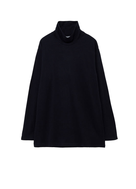 140S WOOL SINGLE JERSEY TURTLE NECK LONG SLV PO