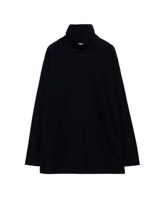 140S WOOL SINGLE JERSEY TURTLE NECK LONG SLV PO