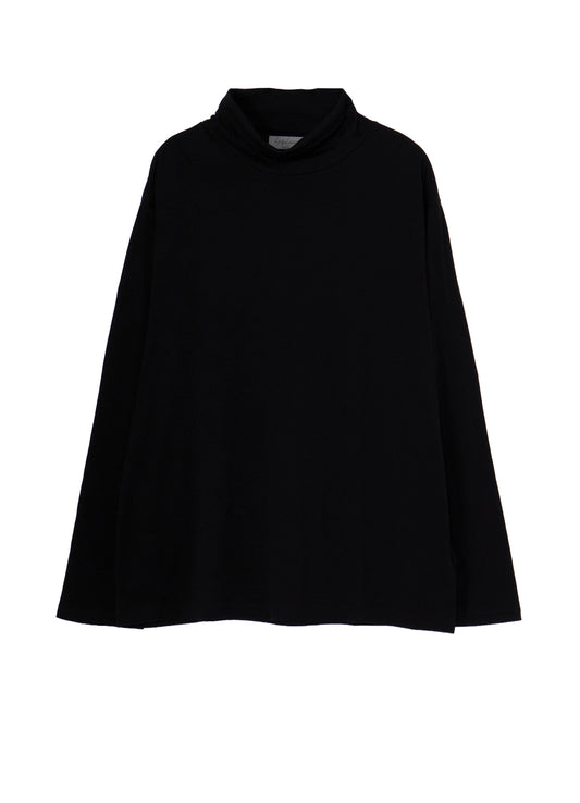 COTTON CASHMERE SINGLE JERSEY  TURTLE NECK LS TEE
