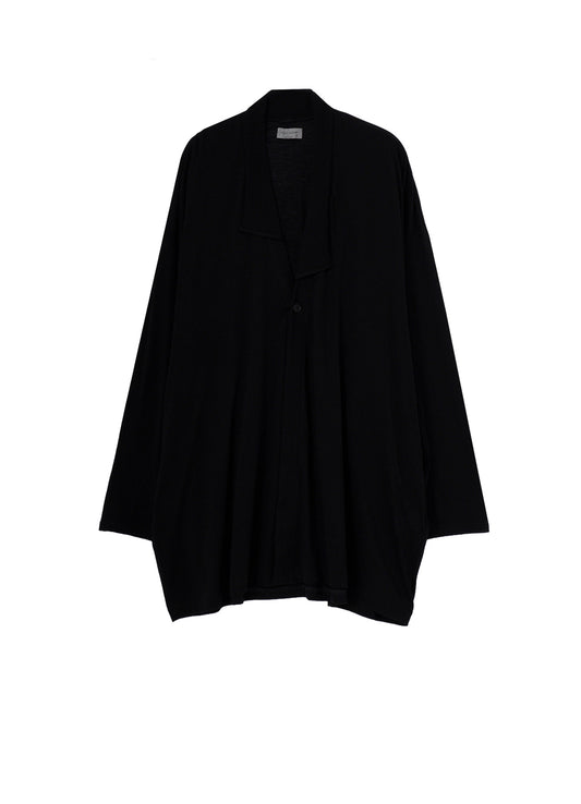 COTTON CASHMERE SINGLE JERSEY ONE BUTTON CARDIGAN