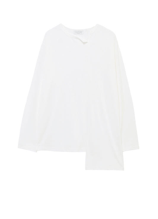 SUPIMA COTTON SINGLE JERSEY UNBALANCED HEM LONG SLV PO