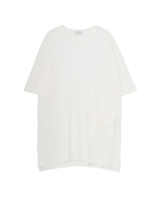 HARD TWISTED SINGLE JERSEY  POCKET SIDE SLIT SHORT SLEEVE T