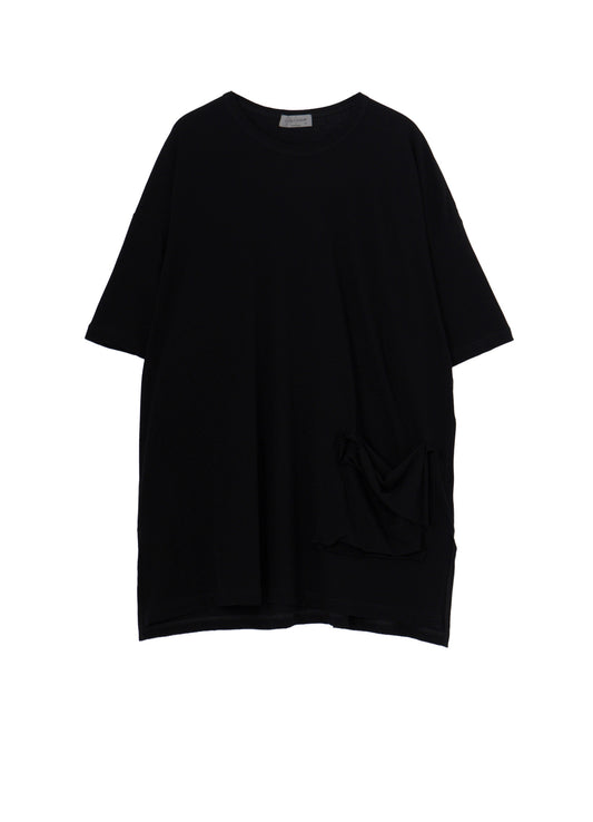 HARD TWISTED SINGLE JERSEY  POCKET SIDE SLIT SHORT SLEEVE T