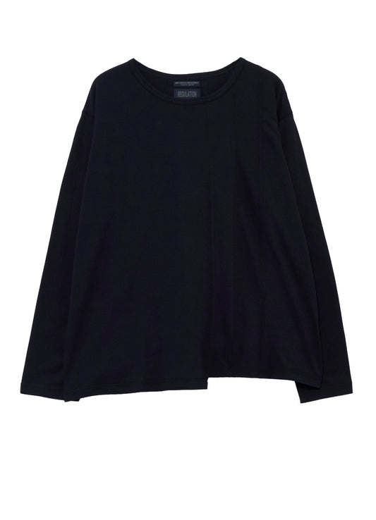 SOFT SINGLE JERSEY RE VERTICAL PANEL LONG SLEEVE T