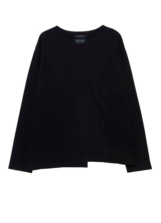 SOFT SINGLE JERSEY RE VERTICAL PANEL LONG SLEEVE T